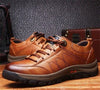 Lässige Herrenschuhe aus Leder mit guter Fußgewölbeunterstützung und rutschfester, atmungsaktiver Outdoor-Wanderschuhe-W089