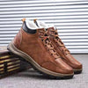 Lässige Herrenschuhe aus Leder mit guter Fußgewölbeunterstützung und rutschfester, atmungsaktiver Outdoor-Wanderschuhe-W089